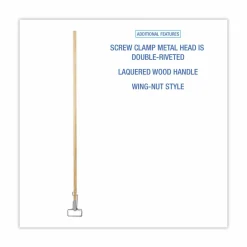 Boardwalk Spring Grip Metal Head Mop Handle for Most Mop Heads, 60