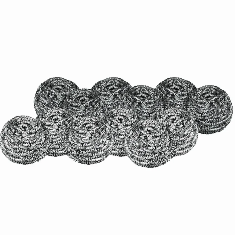 Boardwalk Stainless Steel Scrubber, Medium Size, Steel Gray, 72/Carton