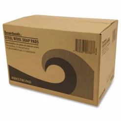 Boardwalk Steel Wool Soap Pads, 3 x 2.5, Blue, 15 Pads/Box, 12 Boxes/Carton