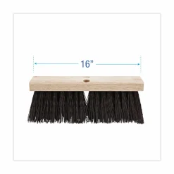 Boardwalk Street Broom Head, 6.25" Brown Polypropylene Bristles, 16" Brush