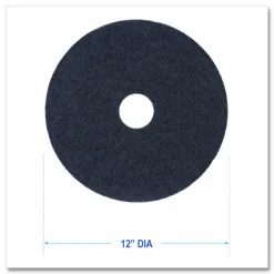 Boardwalk Stripping Floor Pads, 12" Diameter, Black, 5/Carton