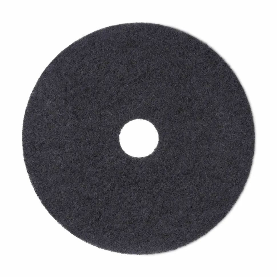 Boardwalk Stripping Floor Pads, 19" Diameter, Black, 5/Carton