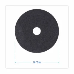 Boardwalk Stripping Floor Pads, 18" Diameter, Black, 5/Carton