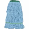Boardwalk Super Loop Wet Mop Head, Cotton/Synthetic Fiber, 1" Headband, Medium Size, Blue