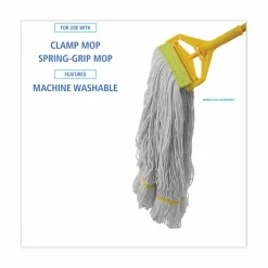 Boardwalk Super Loop Wet Mop Head, Cotton/Synthetic Fiber, 5" Headband, Small Size, White, 12/Carton