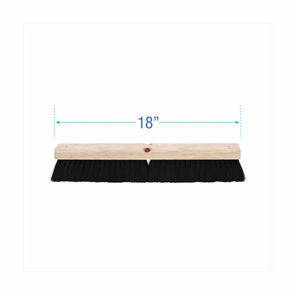 Boardwalk Tampico Fiber Floor Brush Head, 18" x 2 1/2", Black