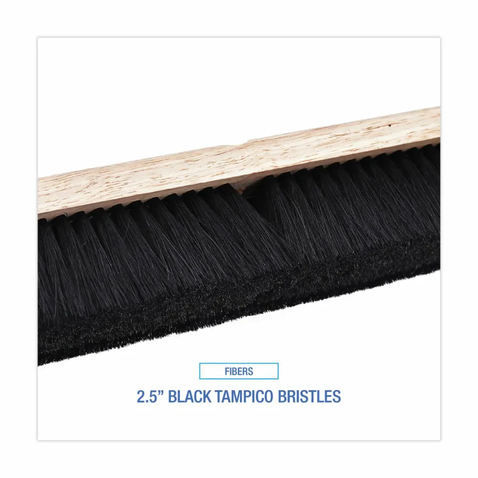 Boardwalk Tampico Fiber Floor Brush Head, 18" x 2 1/2", Black