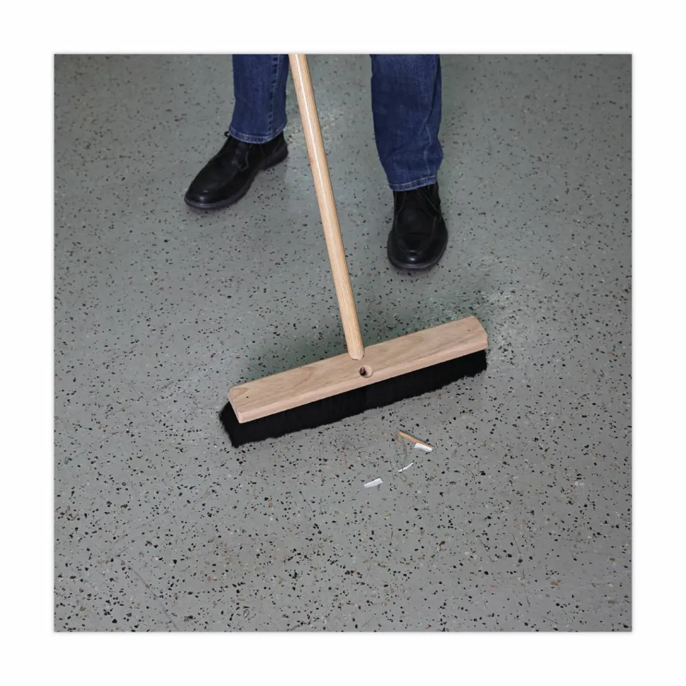 Boardwalk Tampico Fiber Floor Brush Head, 18" x 2 1/2", Black