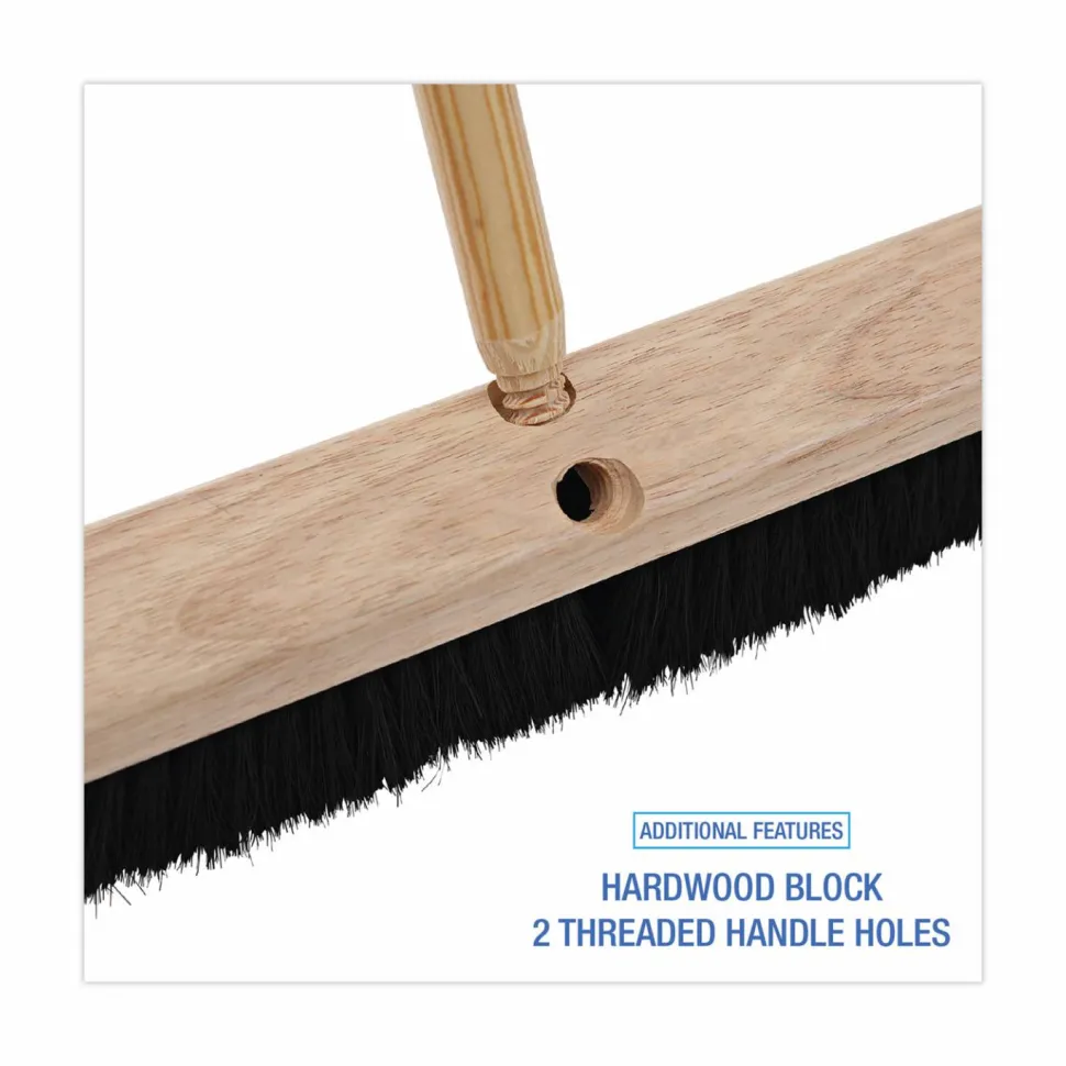Boardwalk Tampico Fiber Floor Brush Head, 18" x 2 1/2", Black