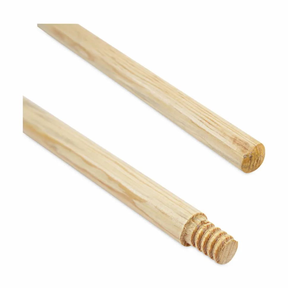 Boardwalk Threaded End Broom Handle, 0.94" dia x 54", Natural