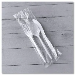 Boardwalk Three-Piece Cutlery Kit, Mediumweight, Fork/Knife/Spoon, 6.97