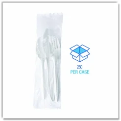 Boardwalk Three-Piece Cutlery Kit, Mediumweight, Fork/Knife/Spoon, 6.97