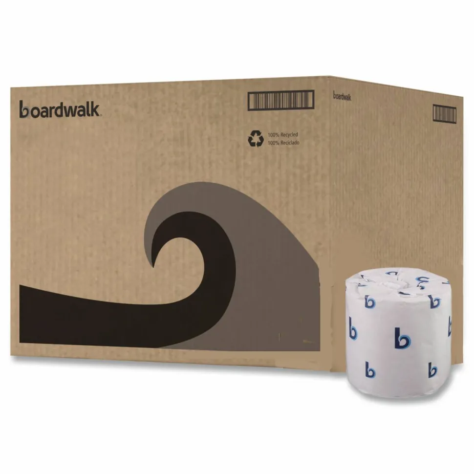 Boardwalk Two-Ply Toilet Tissue, Standard, Septic Safe, White, 4 x 3, 500 Sheets/Roll, 96 Rolls/Carton