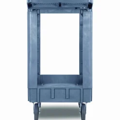 Boardwalk Two-Shelf Utility Cart, Plastic, 2 Shelves, 500 lb Capacity, 17.25" x 40" x 33.5", Gray