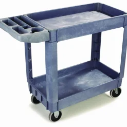 Boardwalk Two-Shelf Utility Cart, Plastic, 2 Shelves, 500 lb Capacity, 17.25