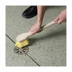 Boardwalk Utility Brush, Cream Polypropylene Bristles, 5.5" Brush, 14.5" Tan Plastic Handle
