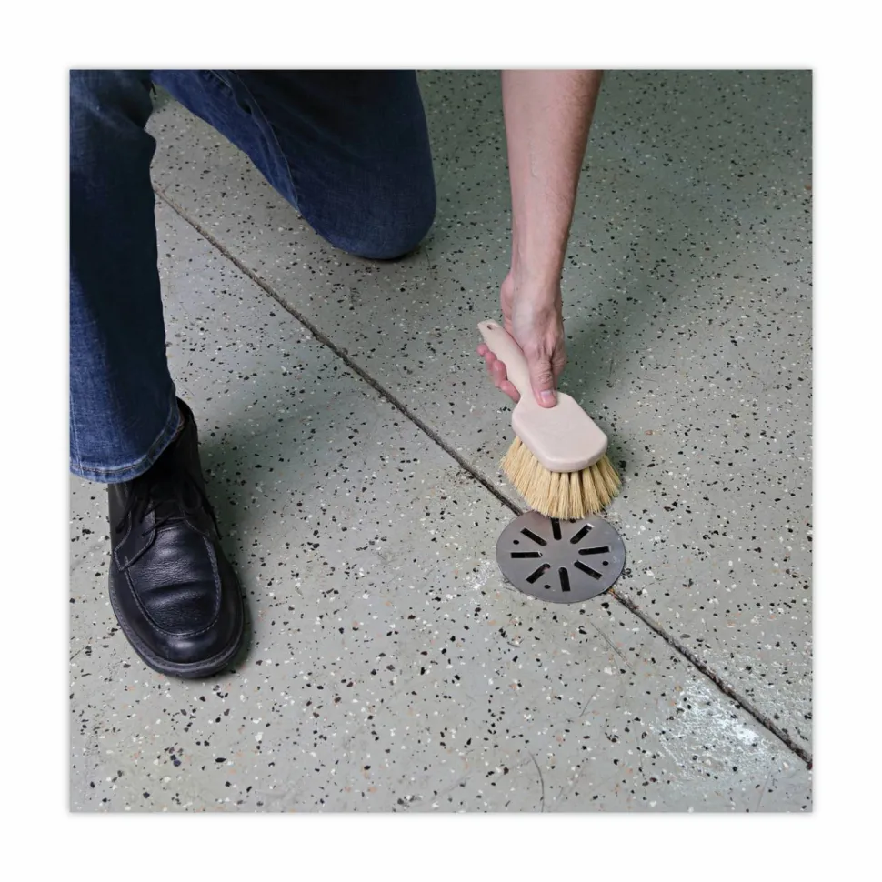 Boardwalk Utility Brush, Cream Tampico Bristles, 5.5" Brush, 3" Tan Plastic Handle