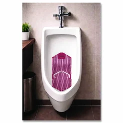 Boardwalk Vertical Urinal Screen, Spiced Apple Scent, Red, 5.22 oz, 6/Carton