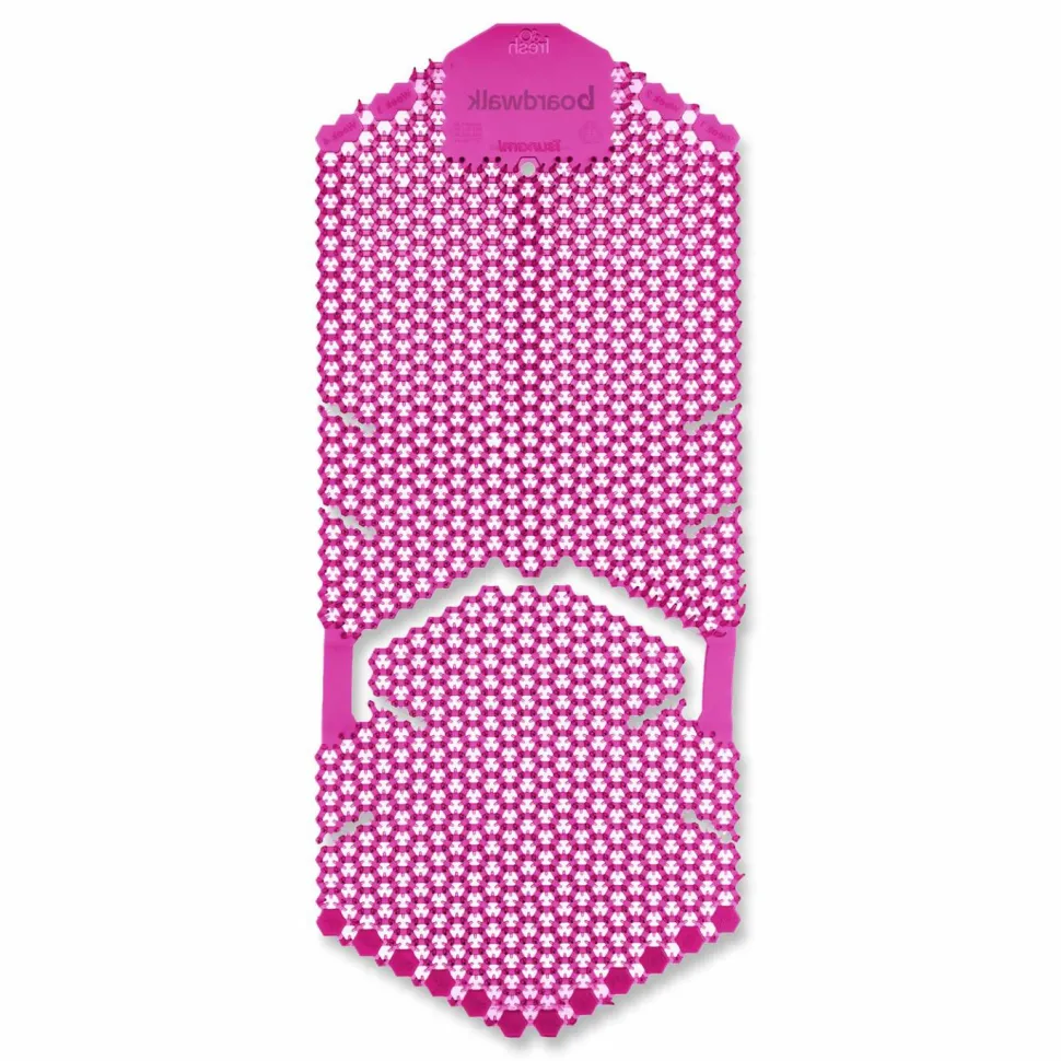 Boardwalk Vertical Urinal Screen, Spiced Apple Scent, Red, 5.22 oz, 6/Carton
