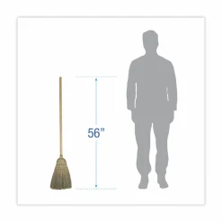 Boardwalk Warehouse Broom, Corn Fiber Bristles, 56" Overall Length, Natural