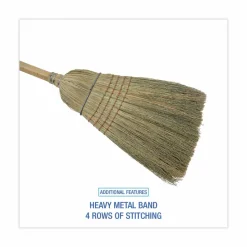 Boardwalk Warehouse Broom, Corn Fiber Bristles, 56" Overall Length, Natural, 12/Carton