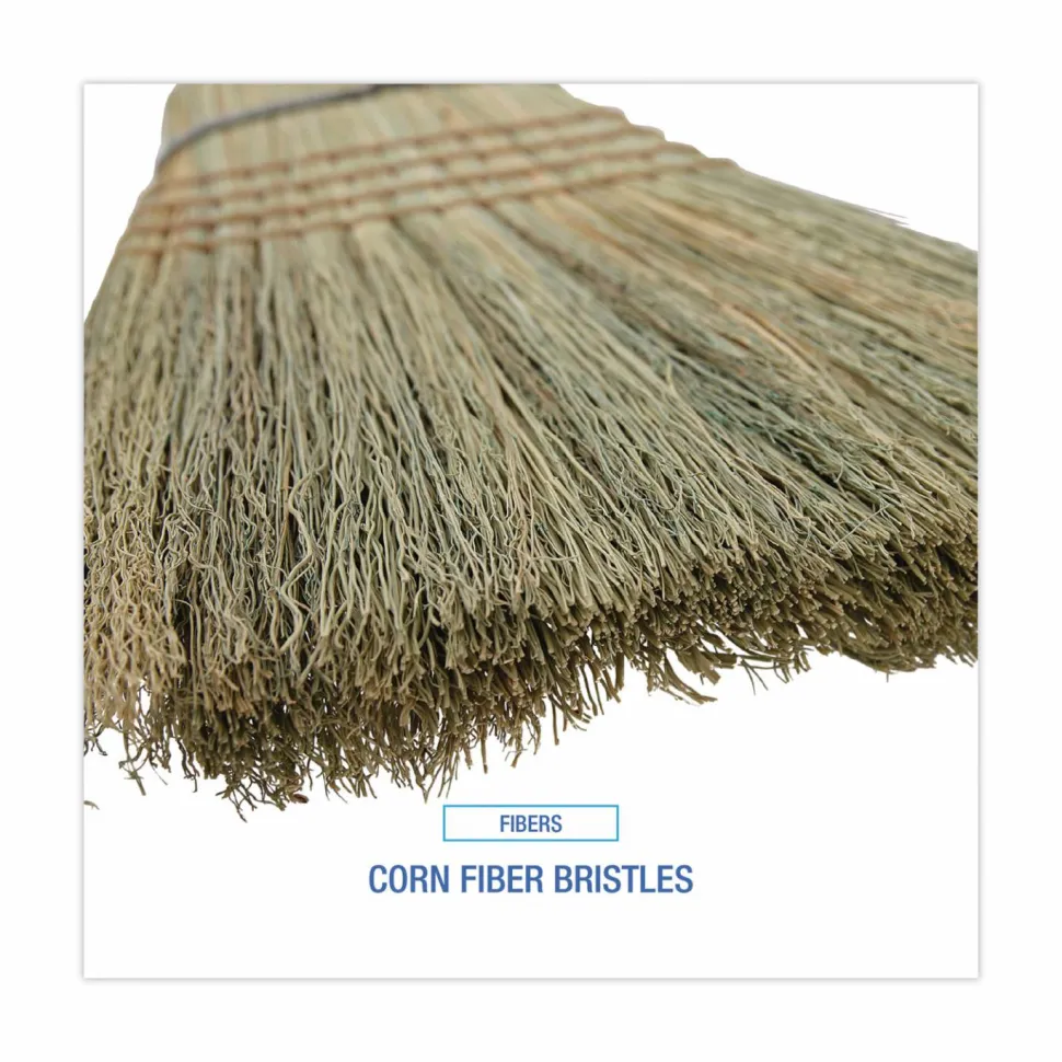 Boardwalk Warehouse Broom, Corn Fiber Bristles, 56" Overall Length, Natural, 12/Carton
