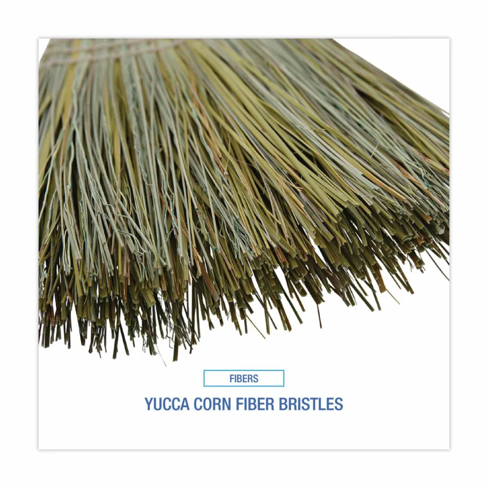 Boardwalk Warehouse Broom, Yucca Corn Fiber Bristles, 56" Overalll Length, Natural, 12/Carton