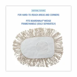 Boardwalk Wedge Dust Mop Head, Cotton, 17.5 x 13.5, White