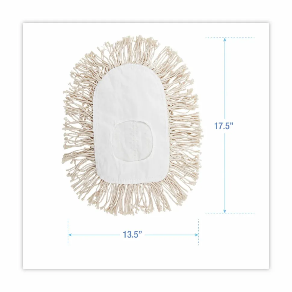 Boardwalk Wedge Dust Mop Head, Cotton, 17.5 x 13.5, White