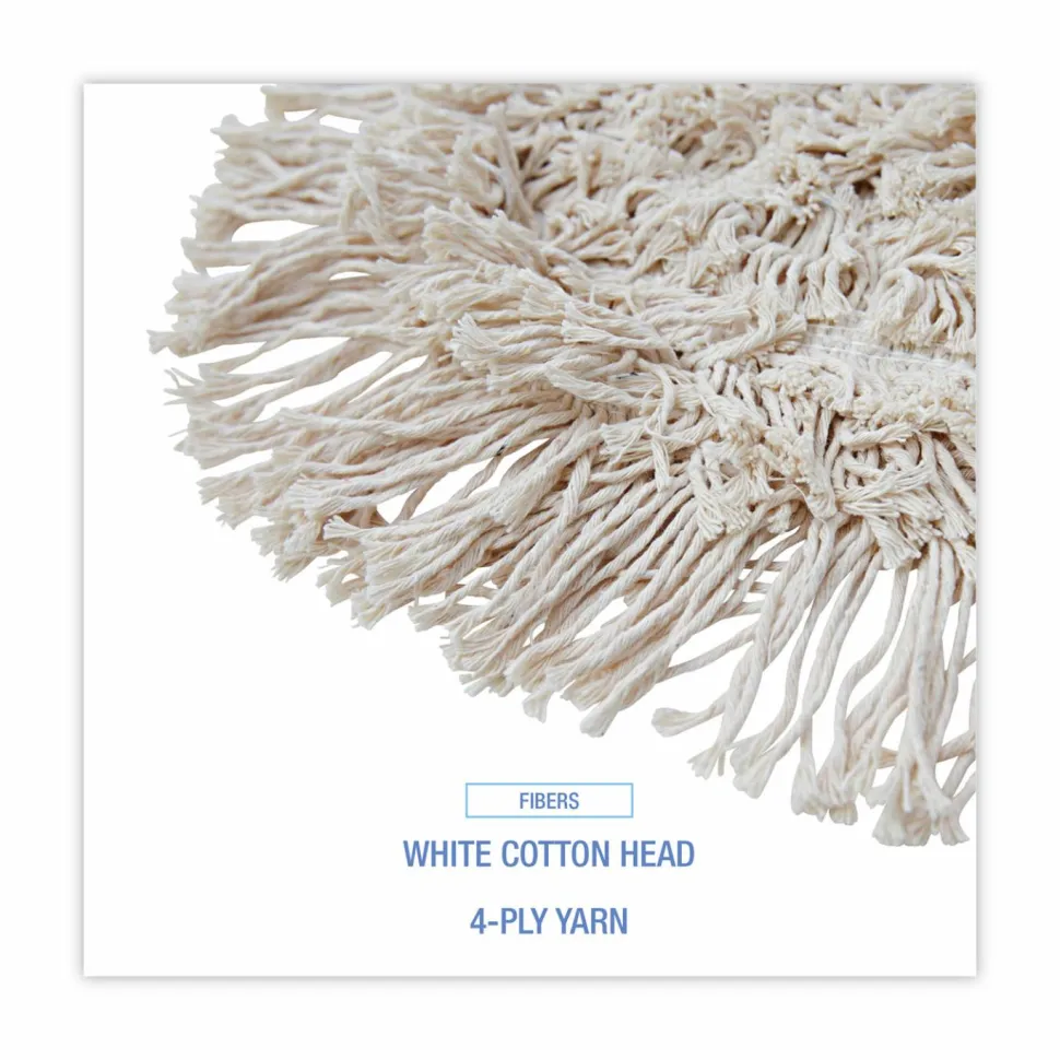 Boardwalk Wedge Dust Mop Head, Cotton, 17.5 x 13.5, White