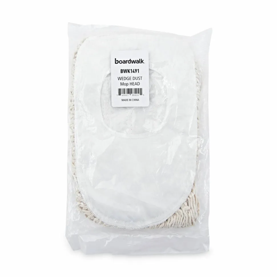 Boardwalk Wedge Dust Mop Head, Cotton, 17.5 x 13.5, White
