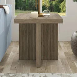 Boden 22" Wide Square Side Table in Antiqued Gray Oak