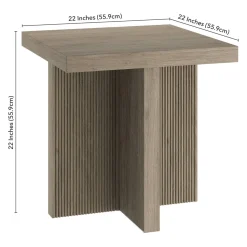 Boden 22" Wide Square Side Table in Antiqued Gray Oak