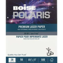 Boise POLARIS Premium Laser Paper, 6 Reams, White, Letter Size (8 1/2" x 11"), 500 Sheets Per Ream, FSC Certified, 28 Lb, 98 Brigtness
