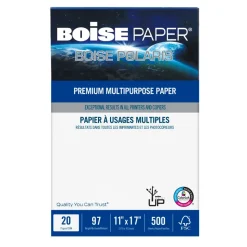 Boise POLARIS Premium Multi-Use Printer & Copy Paper, White, Ledger (11" x 17"), 2500 Sheets Per Case, 20 Lb, 97 Brightness