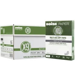 Boise X-9 Multi-Use Printer & Copy Paper, White, Letter (8.5" x 11"), 5000 Sheets Per Case, 24 Lb, 92 Brightness, SFI Certified