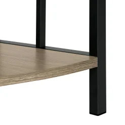 Bookshelf, Bookcase, Etagere, Corner, 4 Tier, 62"H, Office, Bedroom, Brown Laminate, Black Metal, Contemporary, Modern