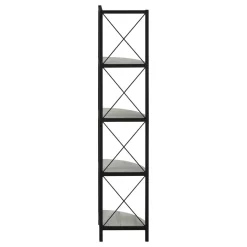 Bookshelf, Bookcase, Etagere, Corner, 4 Tier, 60