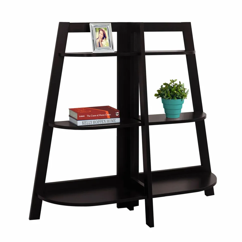 Bookshelf, Bookcase, Etagere, 3 Tier, 48"H, Office, Bedroom, Brown Laminate, Contemporary, Modern