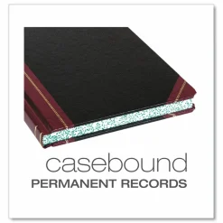 Boorum & Pease Account Book, Record, 7 5/8" x 9 5/8", 300 Pages, Black/Burgundy
