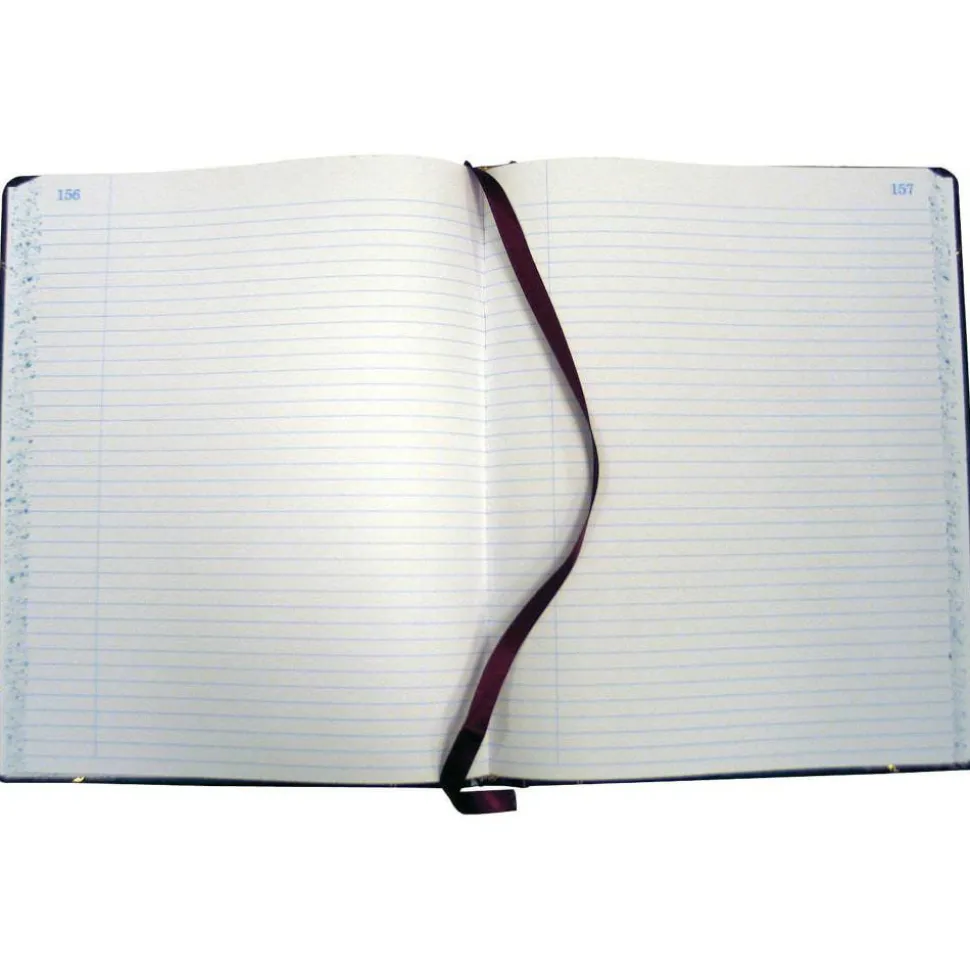Boorum & Pease Account Book, Record, 7 5/8" x 9 5/8", 300 Pages, Black/Burgundy