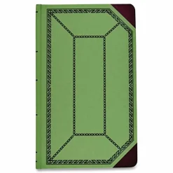 Boorum & Pease Account Record Book, Record-Style Rule, Green/Black/Red Cover, 12.13 x 7.44 Sheets, 500 Sheets/Book