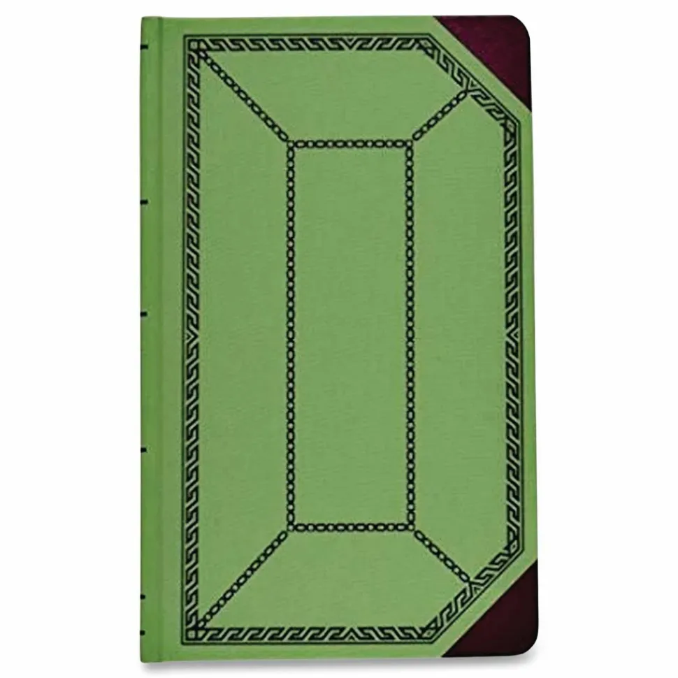 Boorum & Pease Account Record Book, Record-Style Rule, Green/Black/Red Cover, 12.13 x 7.44 Sheets, 500 Sheets/Book