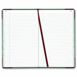 Boorum & Pease Account Record Book, Record-Style Rule, Green/Black/Red Cover, 12.13 x 7.44 Sheets, 500 Sheets/Book