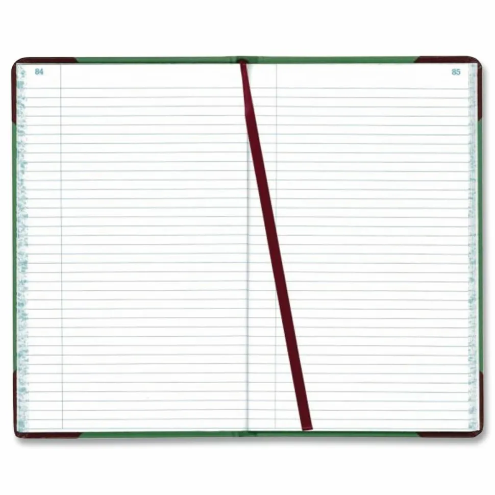 Boorum & Pease Account Record Book, Record-Style Rule, Green/Black/Red Cover, 12.13 x 7.44 Sheets, 500 Sheets/Book