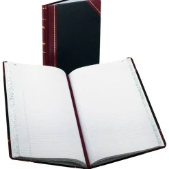 Boorum & Pease Account Record Book, 8 5/8" x 14 1/8", Record Ruled, 300 Pages, Black/Red