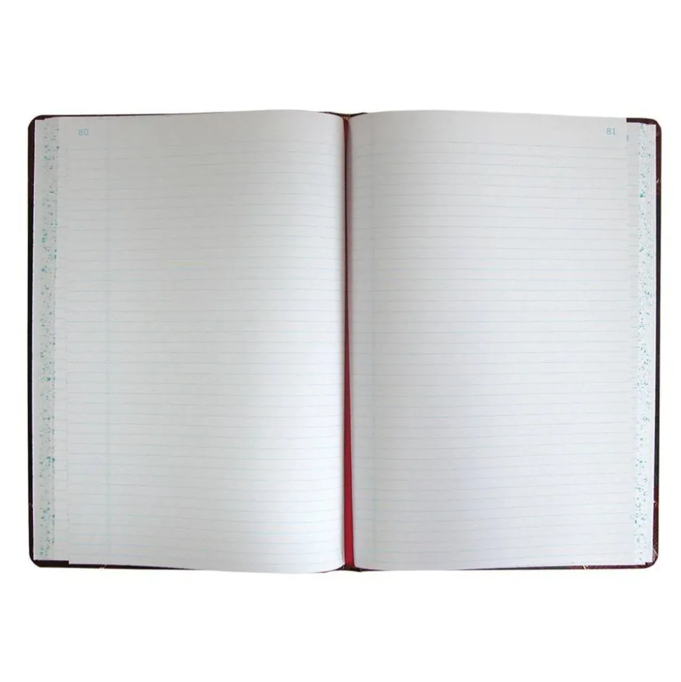 Boorum & Pease Account Record Book, 8 5/8" x 14 1/8", Record Ruled, 300 Pages, Black/Red