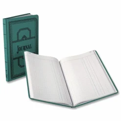 Boorum & Pease Canvas Account Book, Record, 16 Lb., 12 1/8" x 7 5/8", 500 Pages, Blue