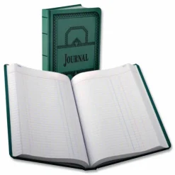 Boorum & Pease Canvas Account Book, Journal, 16 Lb., 12 1/8" x 7 5/8", 150 Pages, Blue