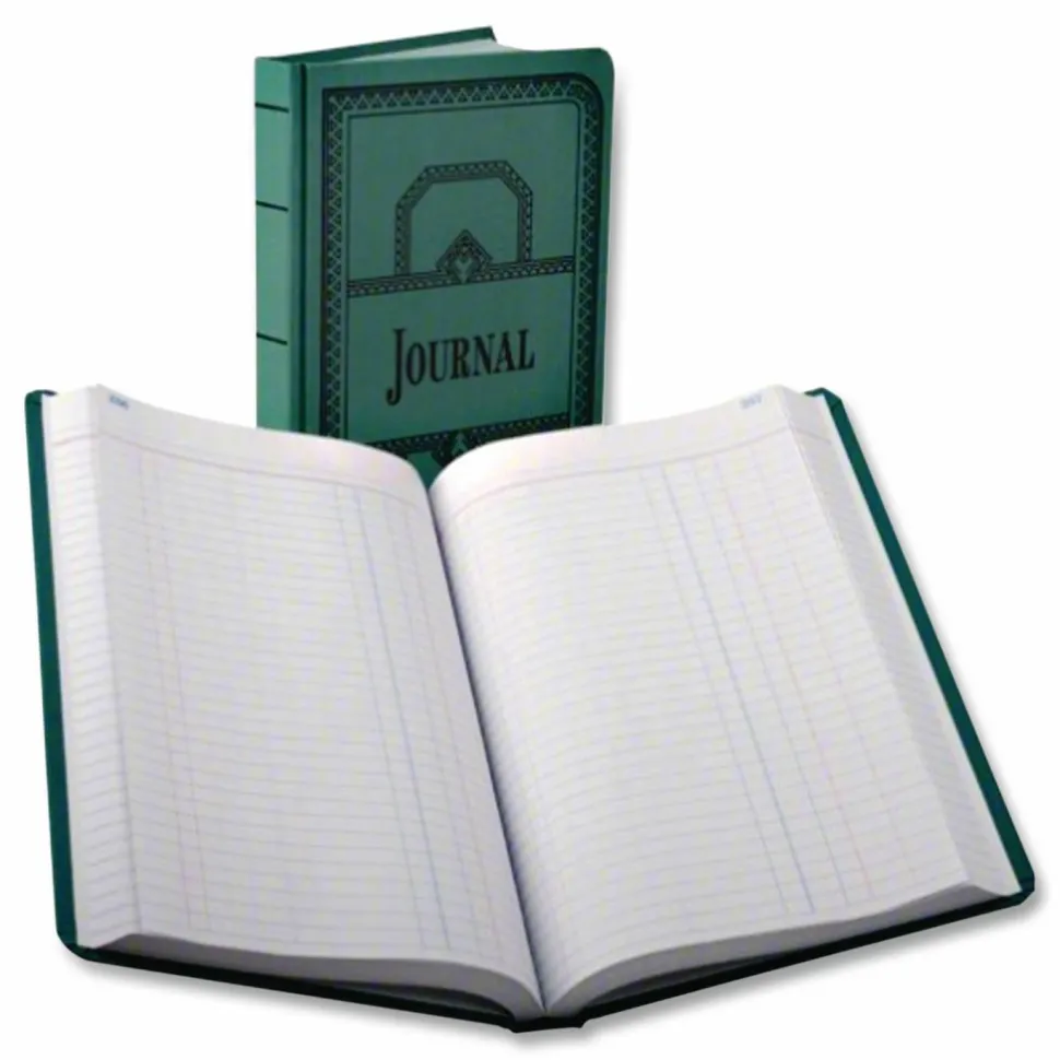 Boorum & Pease Canvas Account Book, Record, 16 Lb., 12 1/8" x 7 5/8", 150 Pages, Blue